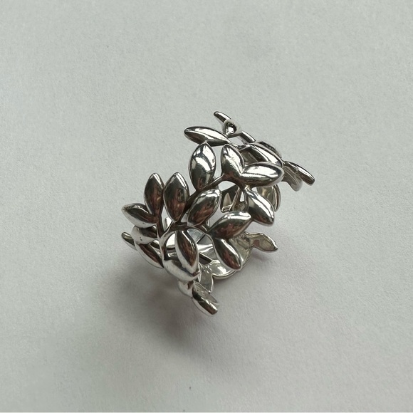 Tiffany & Co. Jewelry - Tiffany & Co. Silver Leaf Motif Band Ring
